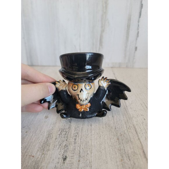 Yankee Candle bat boy tea light holder Halloween decor skeleton - Picture 2 of 8